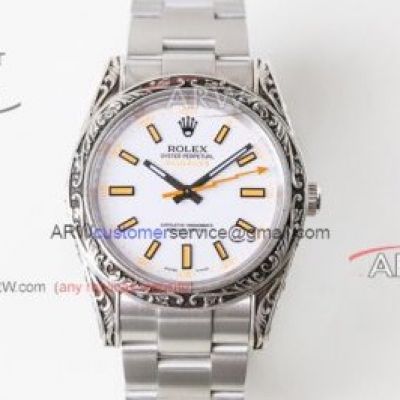 Perfect Replica N9 Factory Best Copy Rolex Milgauss White Dial Stainless Steel Mens Watches